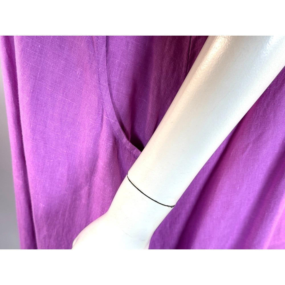 Bryn Walker Linen Marina Dress Women L EUC Oversized Lagenlook Relaxed Pockets - Picture 10 of 14
